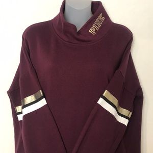 VS Pink maroon mock neck pullover sweatshirt M